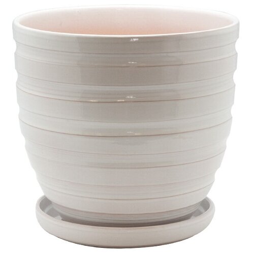 Керамический горшок с подставкой, 4,7л., Д210 Ш210 В200, белый