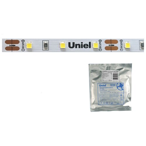 Ленты светодиодные открытые (IP20, IP33) Uniel ULS-2835-60LED/m-8mm-IP20-DC24V-6W/m-5M-DW катушка в герметичной упаковке (UL-00002969)