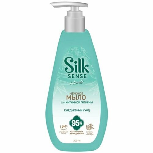 Мыло для интимной гигиены Silk Sense с алоэ и календулой, 190 мл мыло для и нтимной гигиены silk sense нежное 190 мл