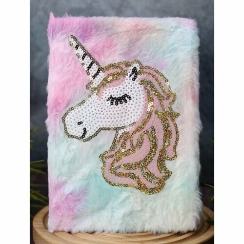 Блокнот плюшевый Ilikegift «Unicorn sequins», pink