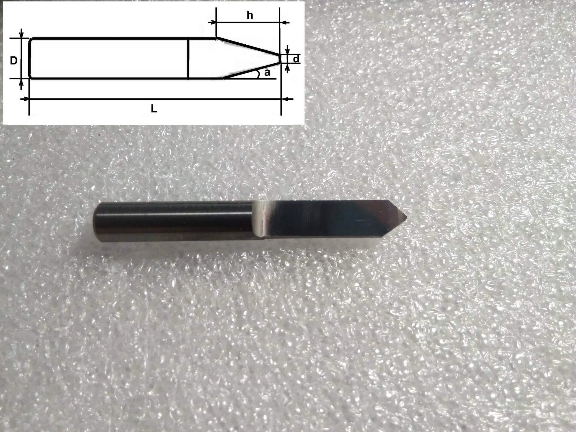 Конический гравер PDJ6.9005 d-0.5/h-2.5/ 2a-90/ D-6/ L-45. X series для ЧПУ станка
