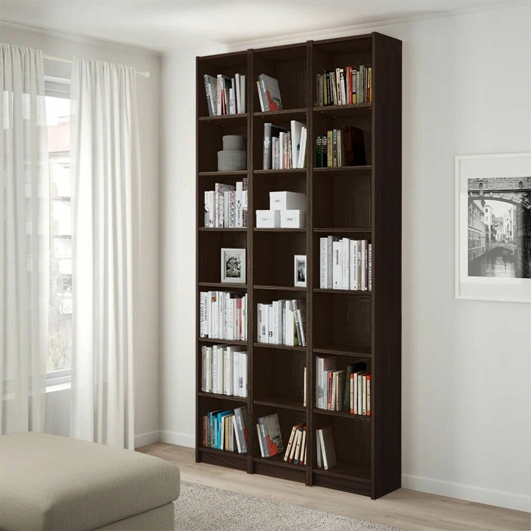 фото Стеллаж Билли 5 Венге икеа (IKEA), 120х28х237 см