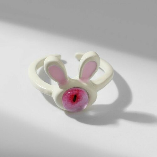 Кольцо Queen Fair, эмаль, искусственный камень, белый кольцо queen fair бижутерный сплав эмаль безразмерное розовый