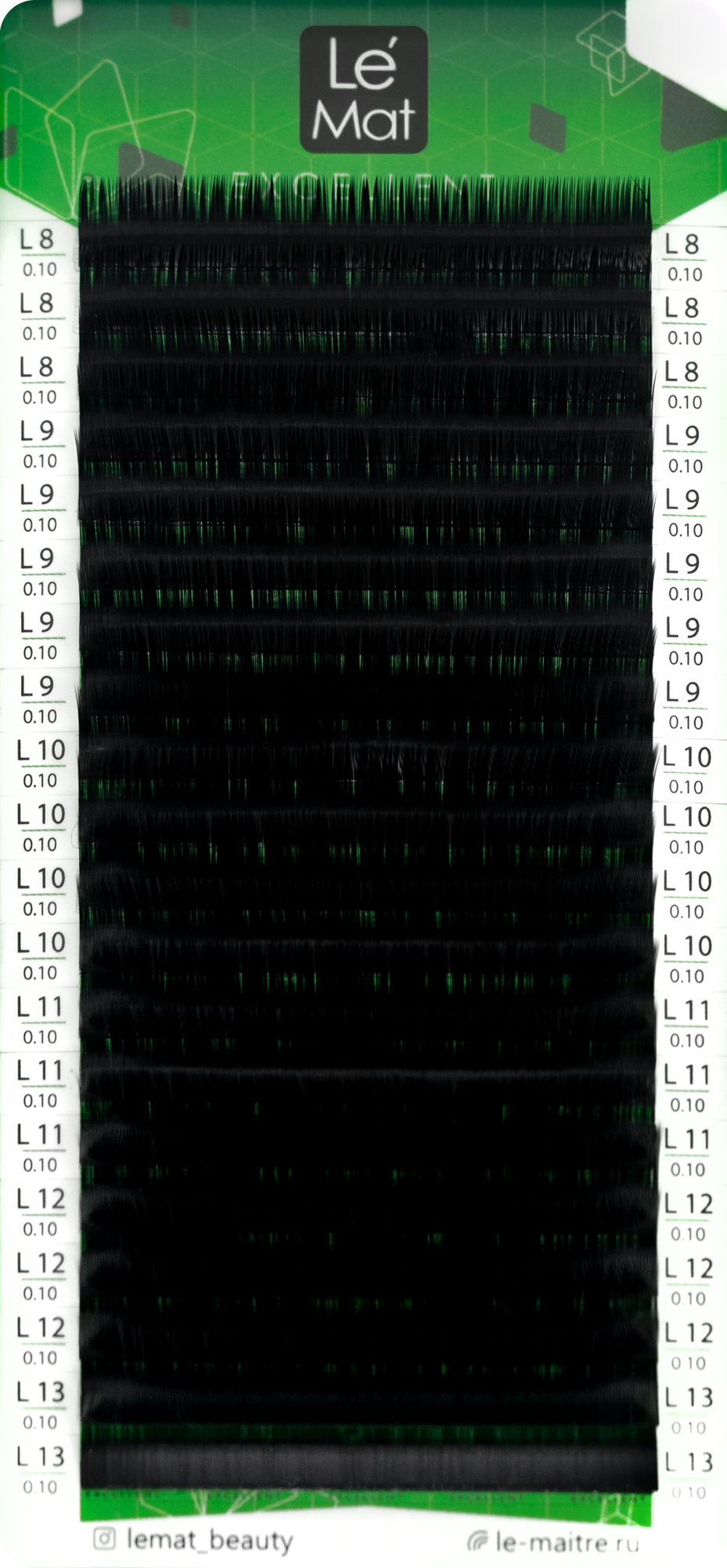 Ресницы черные Le Mat mix L 0.10 8-15mm (20 линий)