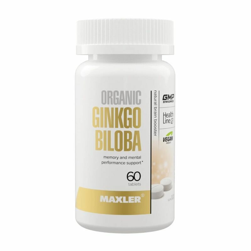 Гинкго билоба Maxler Organic Ginkgo Biloba 60 таблеток