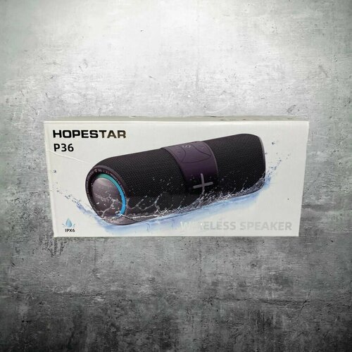 Портативная колонка Hopestar P36 - черный цвет беспроводной bluetooth 5 0 mp3 wma wav ape flac декодер плата автомобильный аудио usb tf fm радио модуль mp3 плеер с пультом дистанционного управления