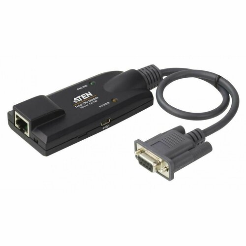 Адаптер KVM Aten KA7140-AX RS232, 300 метр, 1xUTP Cat5e, для подкл. RS232 устройств к перекл. KN21xxx/41xxx/11xxv/KM0x32, макс. разр.1600х1200, RJ45+D