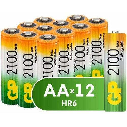 Аккумулятор GP (AA, NiMH, 2100mAh, 12 шт) (210AAHC-B12/240)