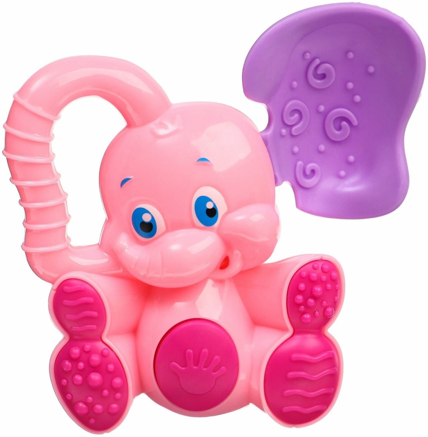 Погремушка-пищалка "Слоник" с эластичными элементами, первая развивающая игрушка для малышей, детская шумелка, грызунок для младенцев, силиконовый прорезыватель для зубов, от 3 месяцев, цвет микс