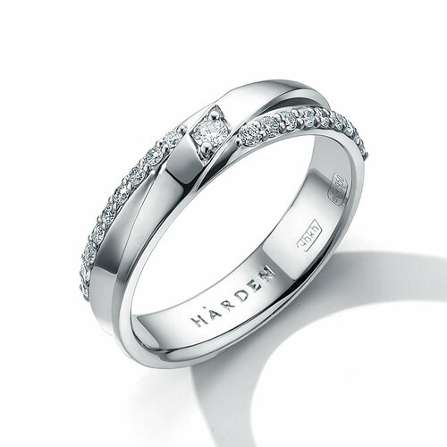 фото Кольцо обручальное белый бриллиант кольцо из платины с бриллиантами, платина, 950 проба, бриллиант, размер 16, белый