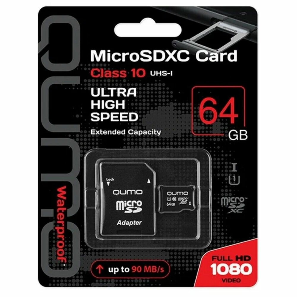 Карта памяти Qumo microSDXC 128 ГБ Class 10, V10, A1, UHS-I, R/W 90/20 МБ/с, адаптер на SD, 1 шт., черный - фото №11