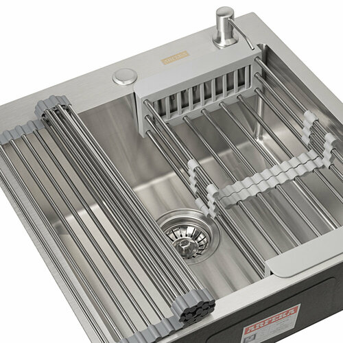 ARFEKA ECO AR комплект: мойка 500*500, Смеситель SIRIO, Коландер, Роллер-мат, Дозатор SATIN