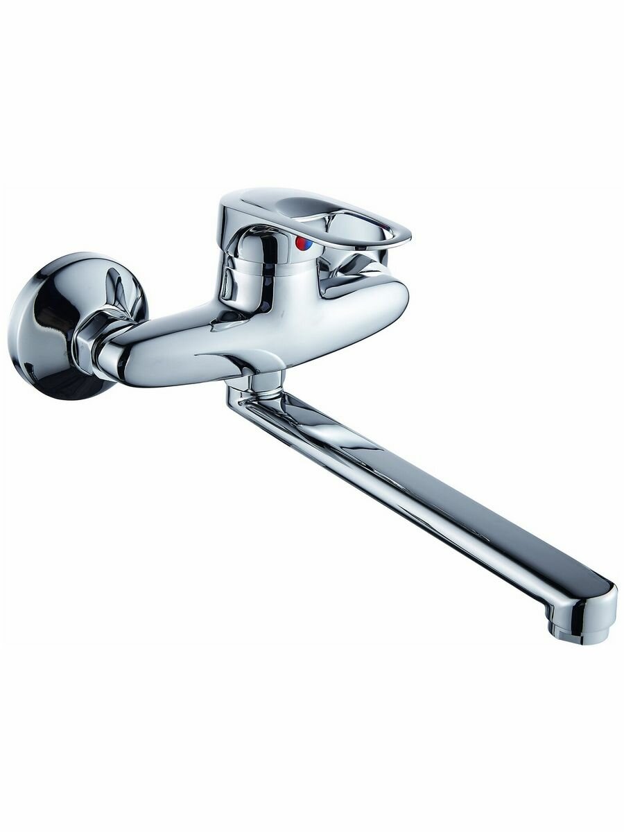 фото Настенный смеситель для кухни, раковины, поворотный излив