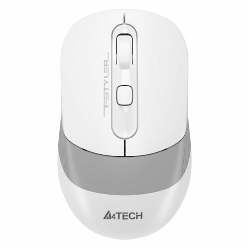 Мышь A4TECH Fstyler FG10CS Air, оптическая, беспроводная, USB, белый и серый [fg10cs air grayish white]