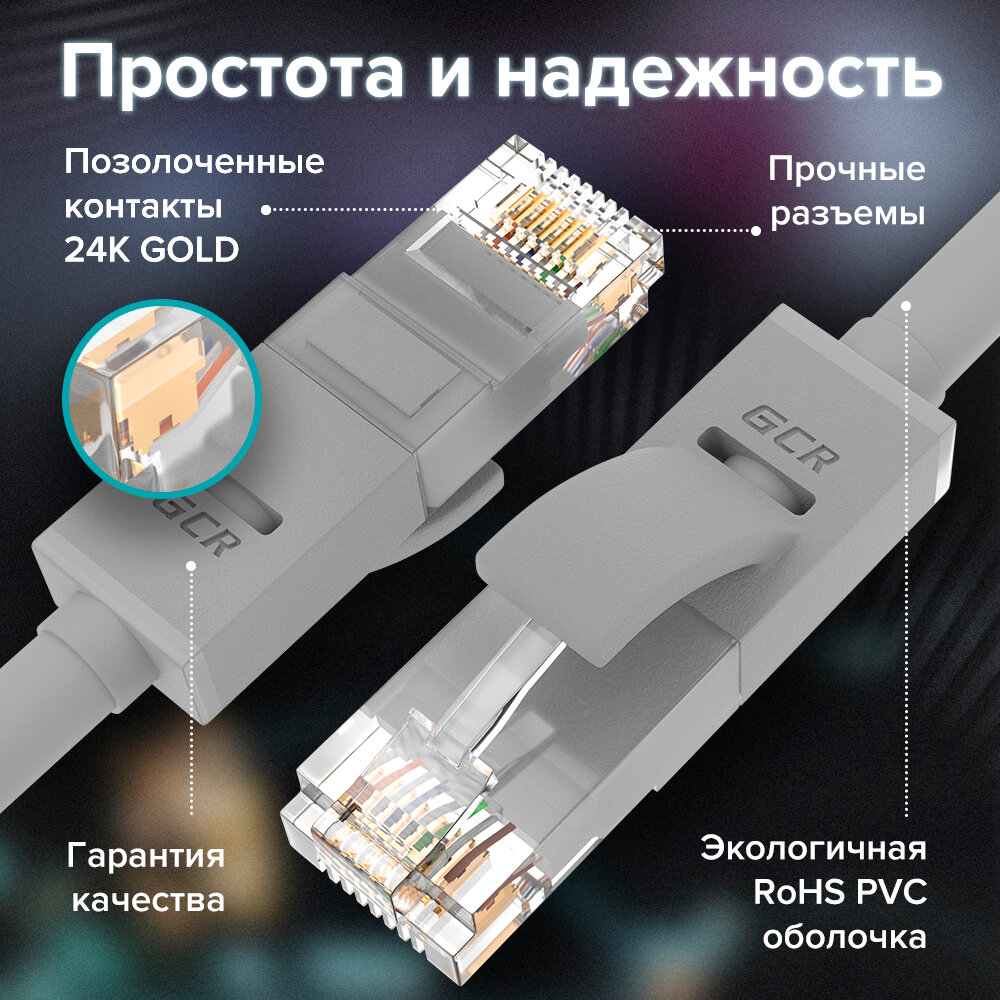 Кабель GCR RJ45-RJ45 0,5м M-M Green GCR-LNC05-0.5m Green Connection - фото №20