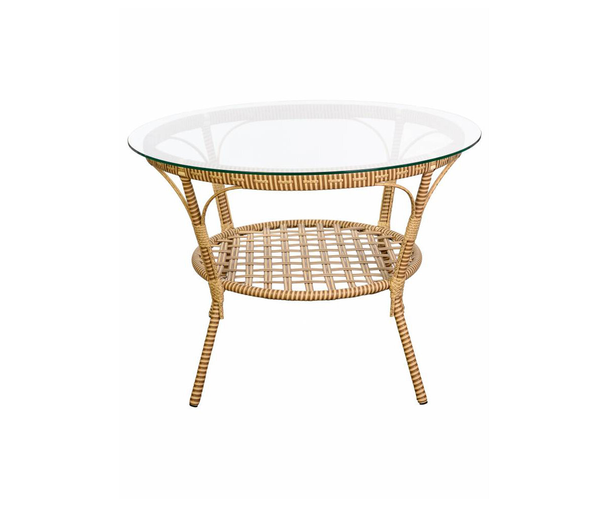 фото Стол Java (Ява) из искусственного ротанга, слоновая кость