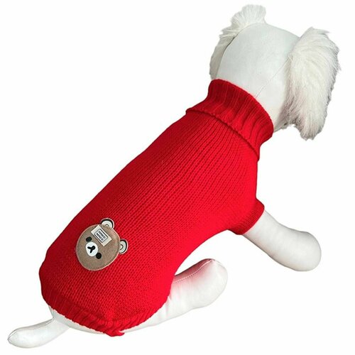 свитер для собак pet fashion полоска xl 33х44 см 1 шт Свитер для собак Pet Fashion - Мишутка, XL, 33х44 см, красный, 1 шт