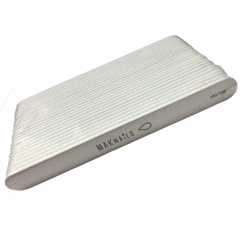 Maknails Пилка для ногтей белая 18см 180180 грит 25 штук 990₽