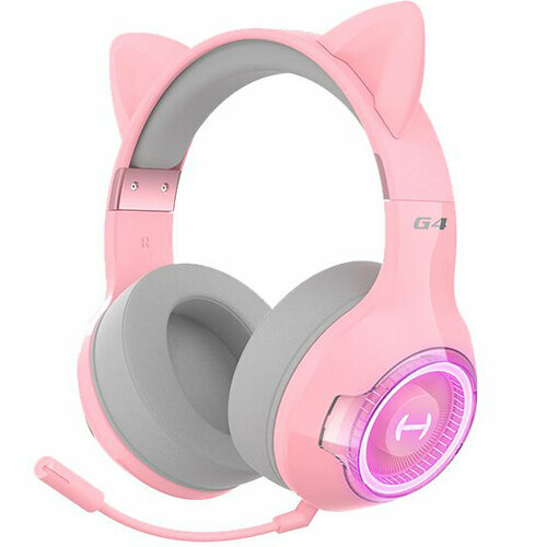 Bluetooth наушники с микрофоном Edifier G4BT беспроводная полноразмерная гарнитура - розовая c ушками 5279₽