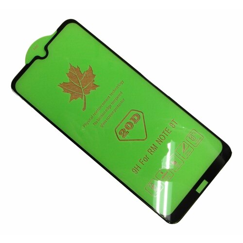 Защитное стекло с рамкой 3D олеофобное покрытие для Xiaomi Redmi Note 8T Черное 320₽