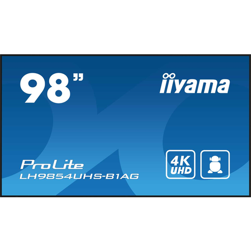 IIYAMA Информационный дисплей 98 169 3840x2160UHD 4K IPS 60 Hz 500 cdm H178V178 12001 107B 8ms VGA 3xHDMI 2xDP RJ-45 RS232C MicroSD 2xUSB Type A Speakers OPS Slot Android 11 247 3Y Black 129597800₽