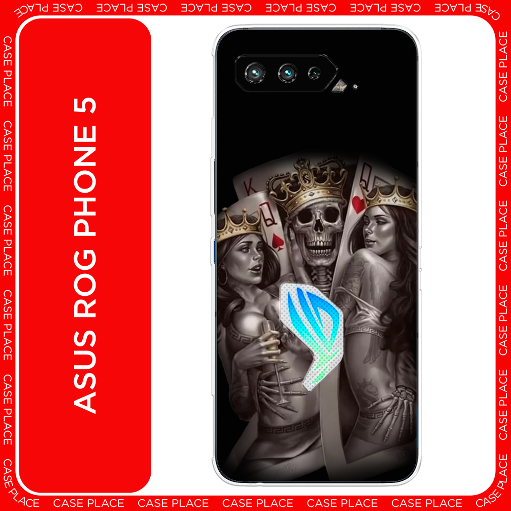 Силиконовый чехол на Asus ROG Phone 5/5s / Асус Рог Фон 5/5s Карты король и королевы