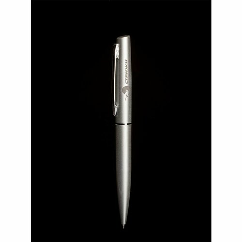 Ручка шариковая металлическая серебристая с лазерной гравировкой 