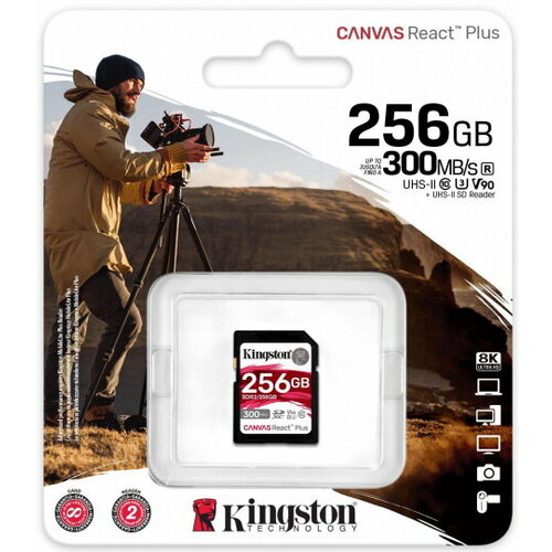 Карта памяти SD XC 256Gb Kingston Canvas React Plus