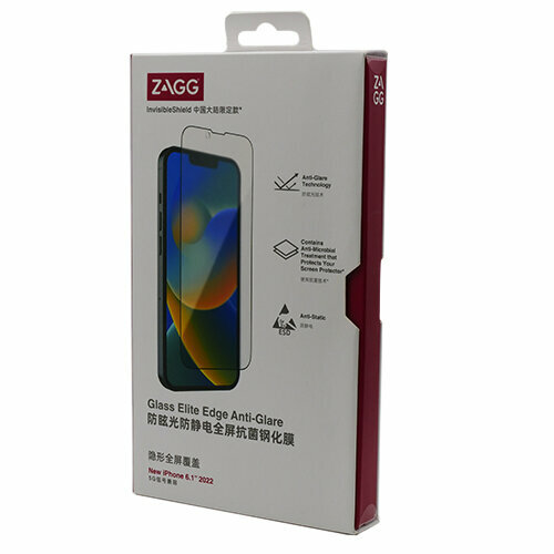 защитное стекло zagg для iphone 15 glass plus edge sku 100113047 Защитное стекло ZAGG для iPhone 14, Glass Elite Edge Anti-Glare. SKU:100110617