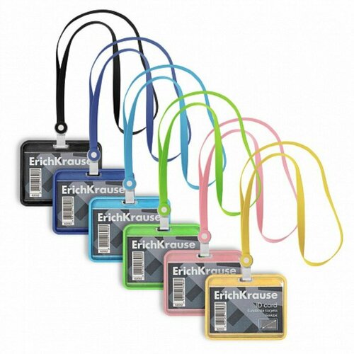 Бейдж горизонтальный 85х54мм ErichKrause акрил корп силикон лента микс 10486048 399₽