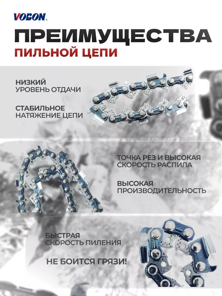 Изображение Цепь пильная 64 зв. 0,325 - 1,5 мм RS (супер зуб)