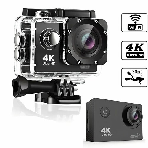 Экшн камера подводная SPORTS CAM 4K ULTRA HD Диагональ 15 защита IPX7 2399₽