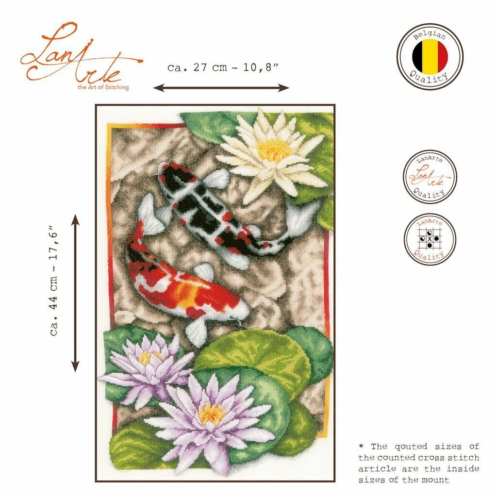 PN-0203570 Набор для вышивки крестом LanArte "Танец карпов" — фото 1