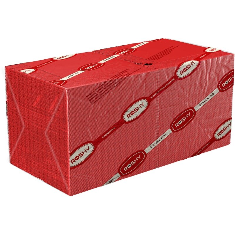 Салфетки КНР Profi Pack, 2 слоя, 24х24 см, красные, 250 шт/уп (2Н250ТН-К)