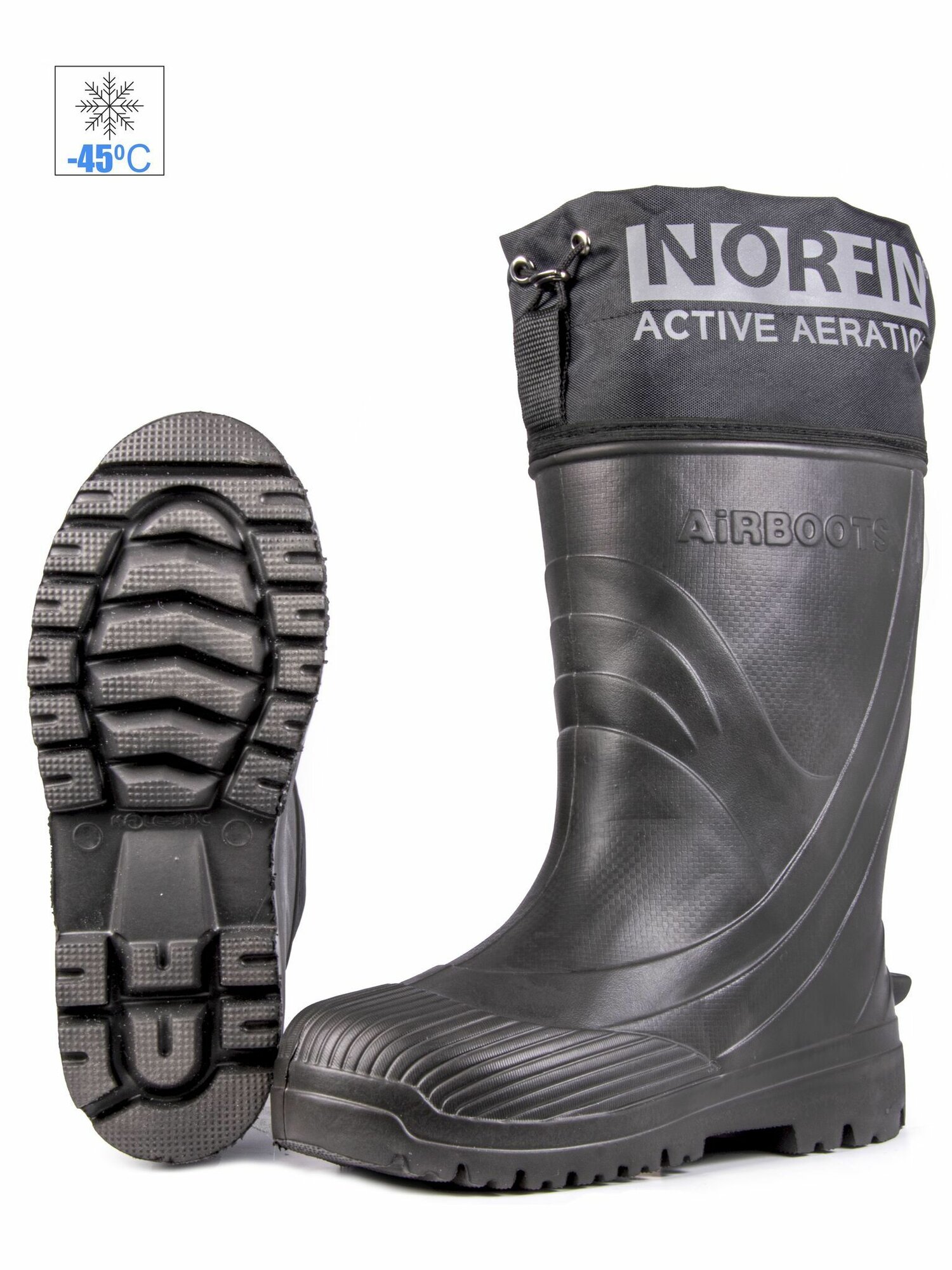 Сапоги зимние мужские Norfin AIRBOOTS с манжетой антрацит -50С EVA р.46-47 — фото 1