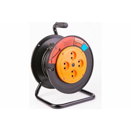 Удлинитель без заземления 50 метров (катушка пластик) КГ-ХЛ 2*2,5 (16А) 4 гнезда