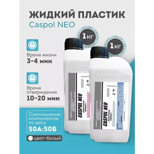 Жидкий пластик для творчества Каспол Нео, двухкомпонентный, 2 кг