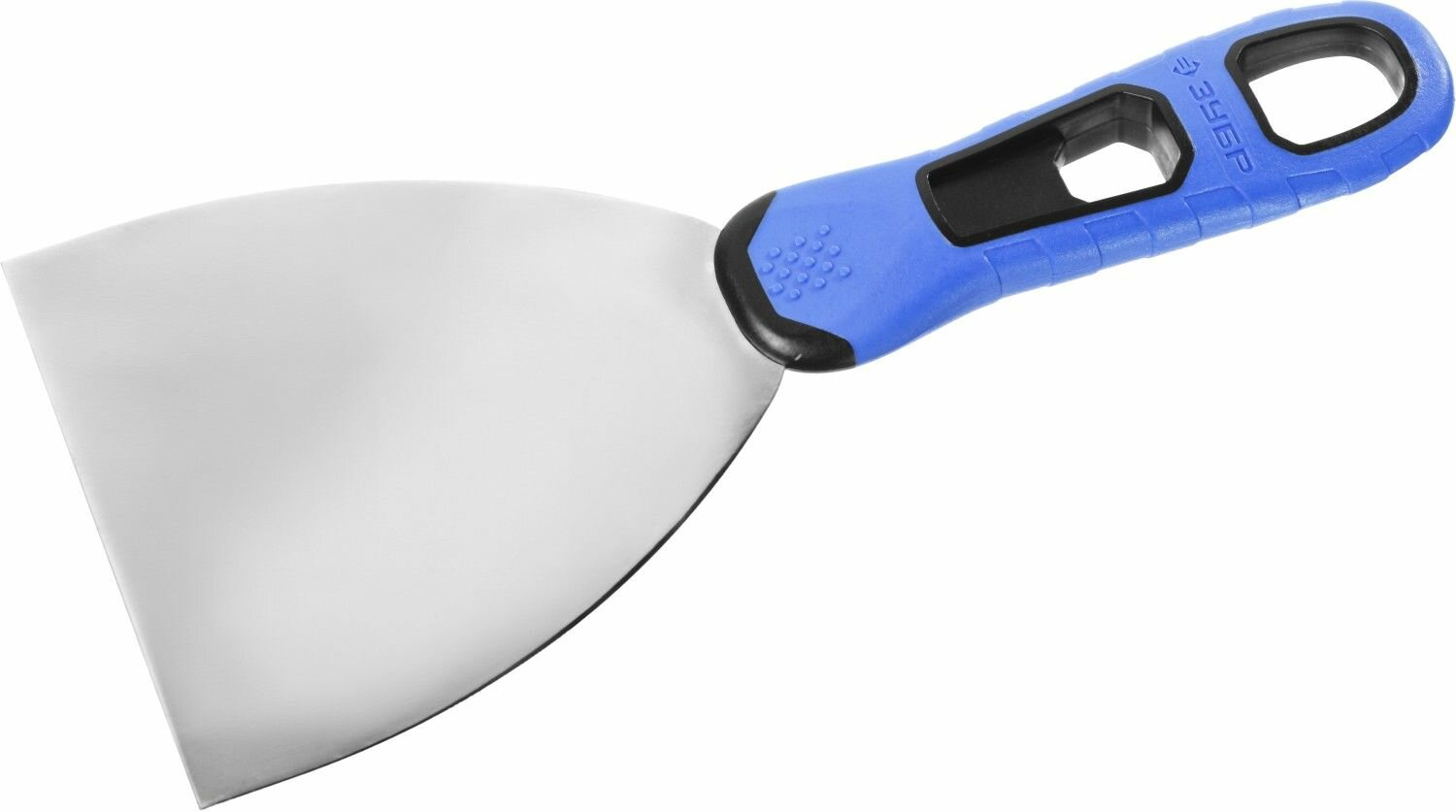 Нержавеющий шпатель ЗУБР 100 мм х-образное полотно облегченная ручка профессиональный 10049-10_z03