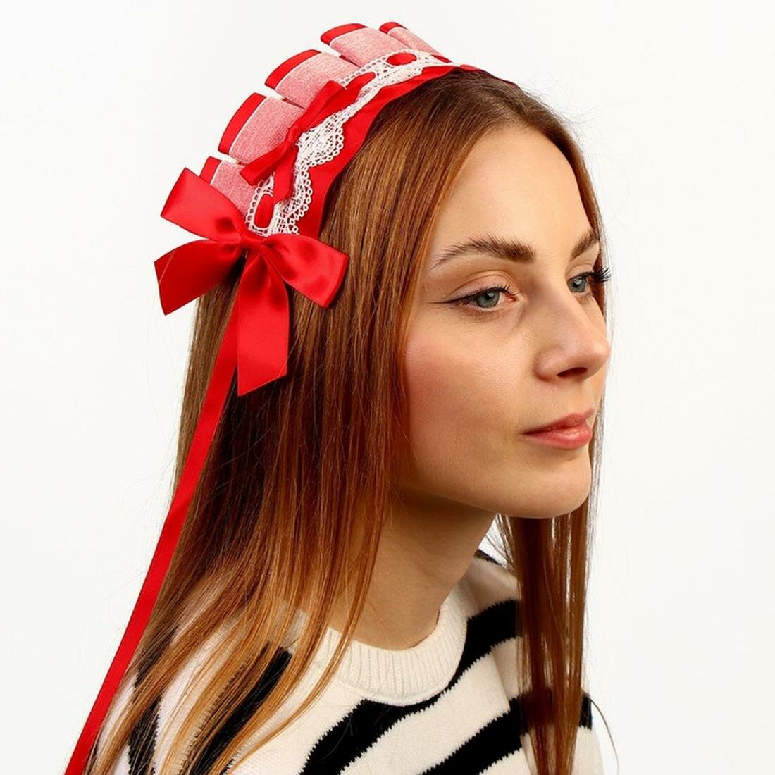 Карнавальная повязка ЛАС играс "Лолита", текстиль, цвет красный