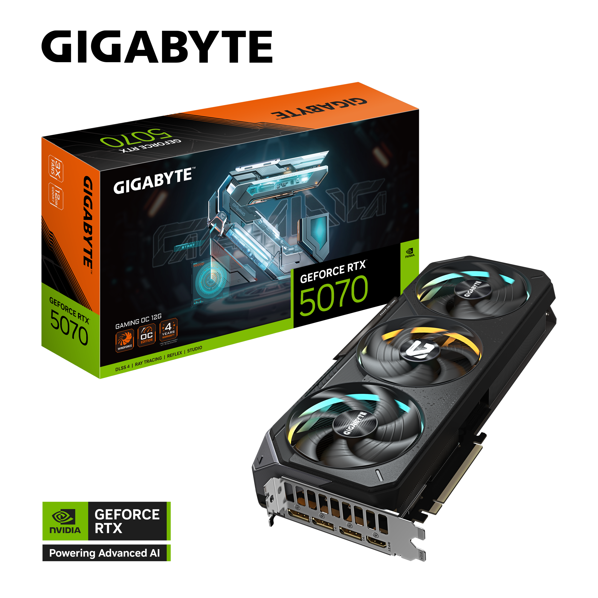 Видеокарта GIGABYTE GeForce RTX 5070 GAMING OC 12GB (GV-N5070GAMING OC-12GD)
