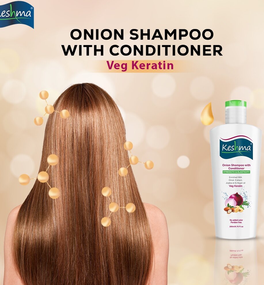 Шампунь-кондиционер Keshma "2 в 1", против выпадения, для всех типов волос, 200 мл — фото 1