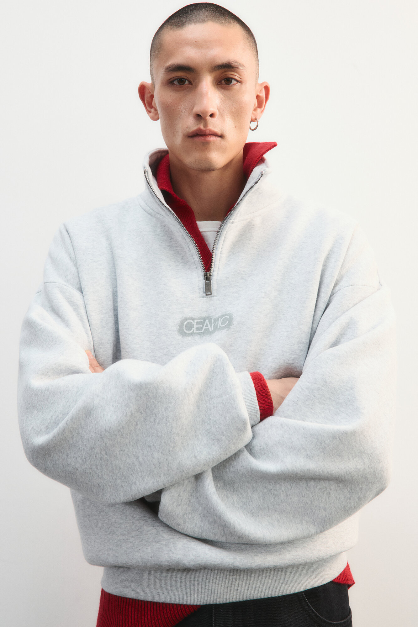 Толстовка Befree Co:Create, размер M, , светло-серый меланж