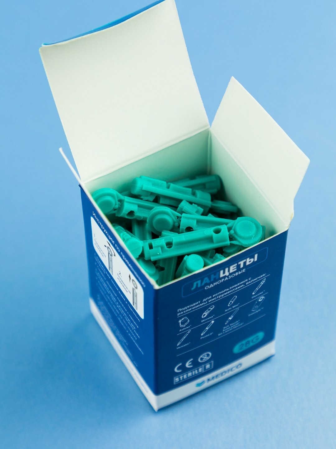 Ланцеты MEDICO 28G – стерильные иглы для глюкометра — фото 1