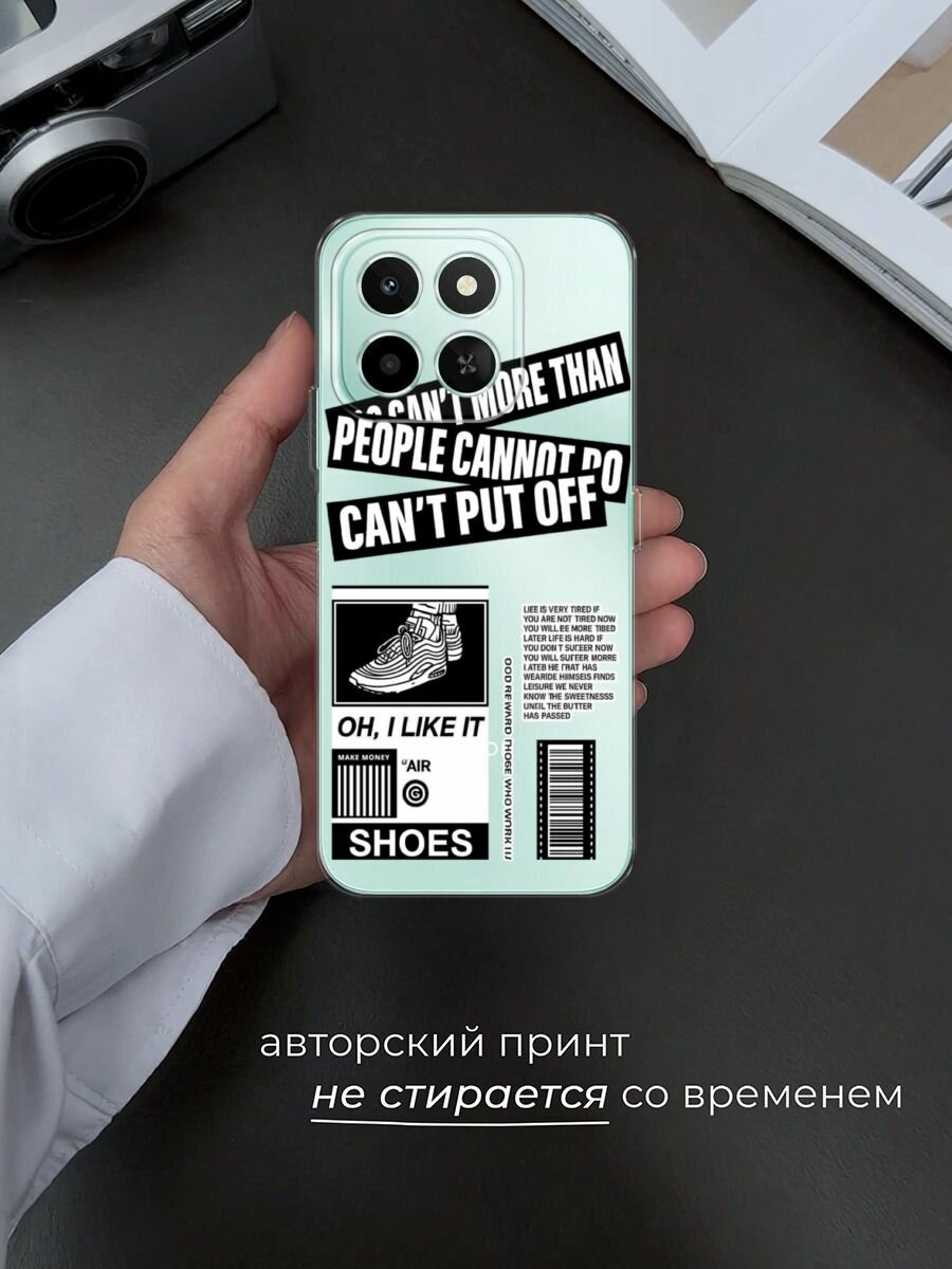 Чехол на Honor X6c / Хонор X6c с принтом "I like it", прозрачный — фото 1