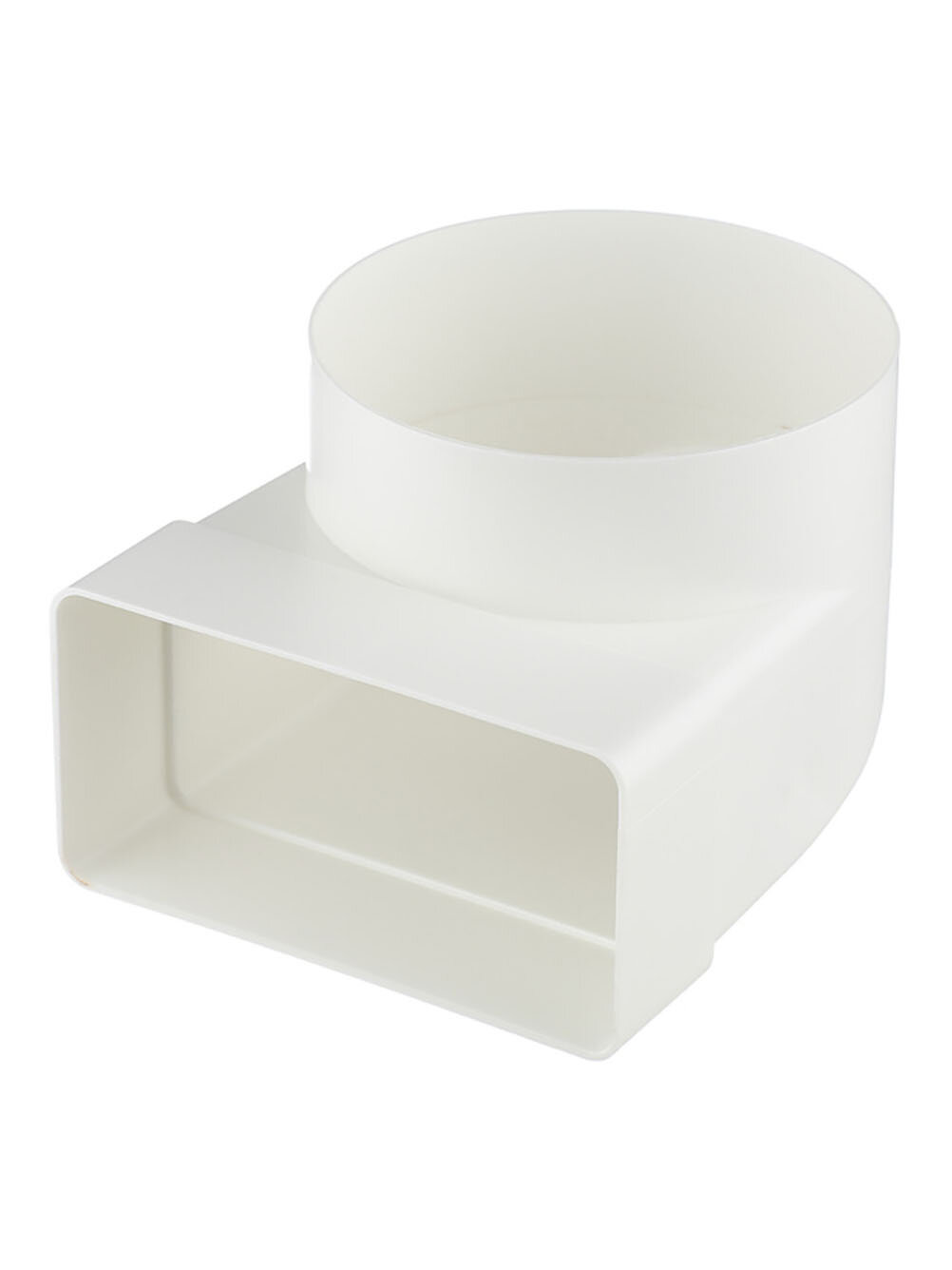 Соединитель угловой пластиковый для плоских воздуховодов 55х110 мм с круглыми d100 мм