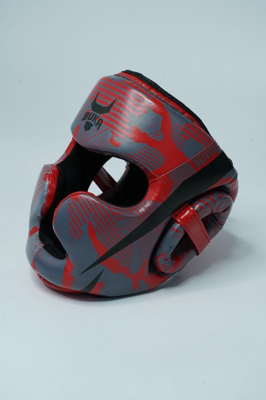 Боксерский шлем регулируемого размера с защитой головы для тренировок и спаррингов K111 Red M