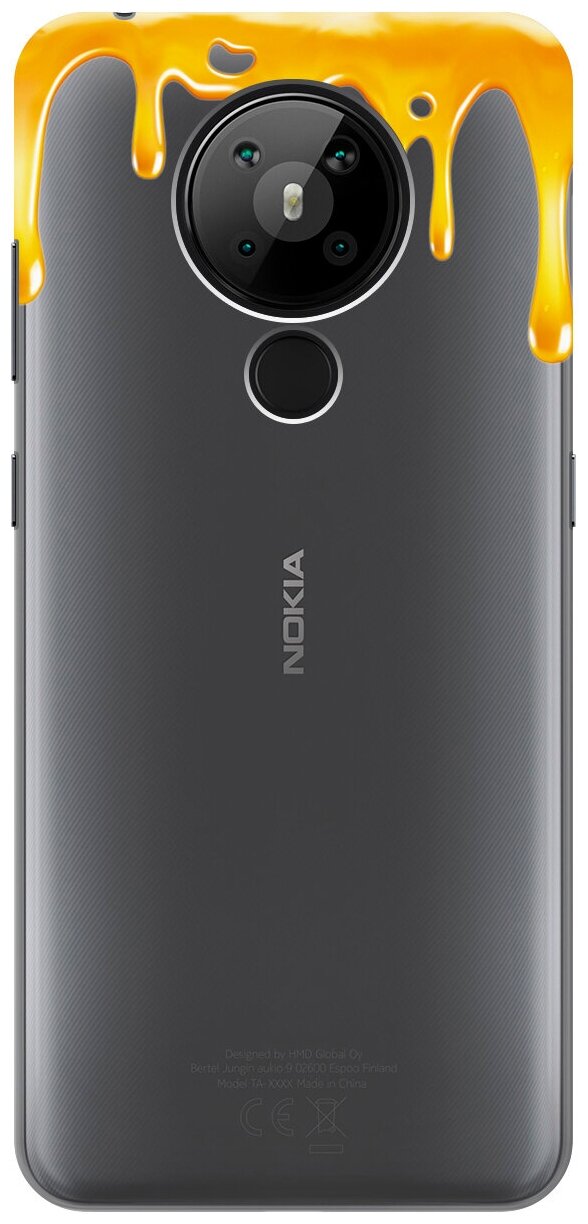 Силиконовый чехол на Nokia 5.3, Нокиа 5.3 с 3D принтом "Honey" прозрачный