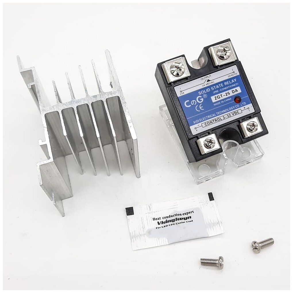 фото Твердотельное реле SSR ZGT-25DA c радиатором охлаждения