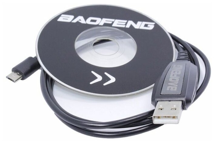 USB кабель и CD диск для программирования рации Baofeng BF-T1 mini и BF-T99