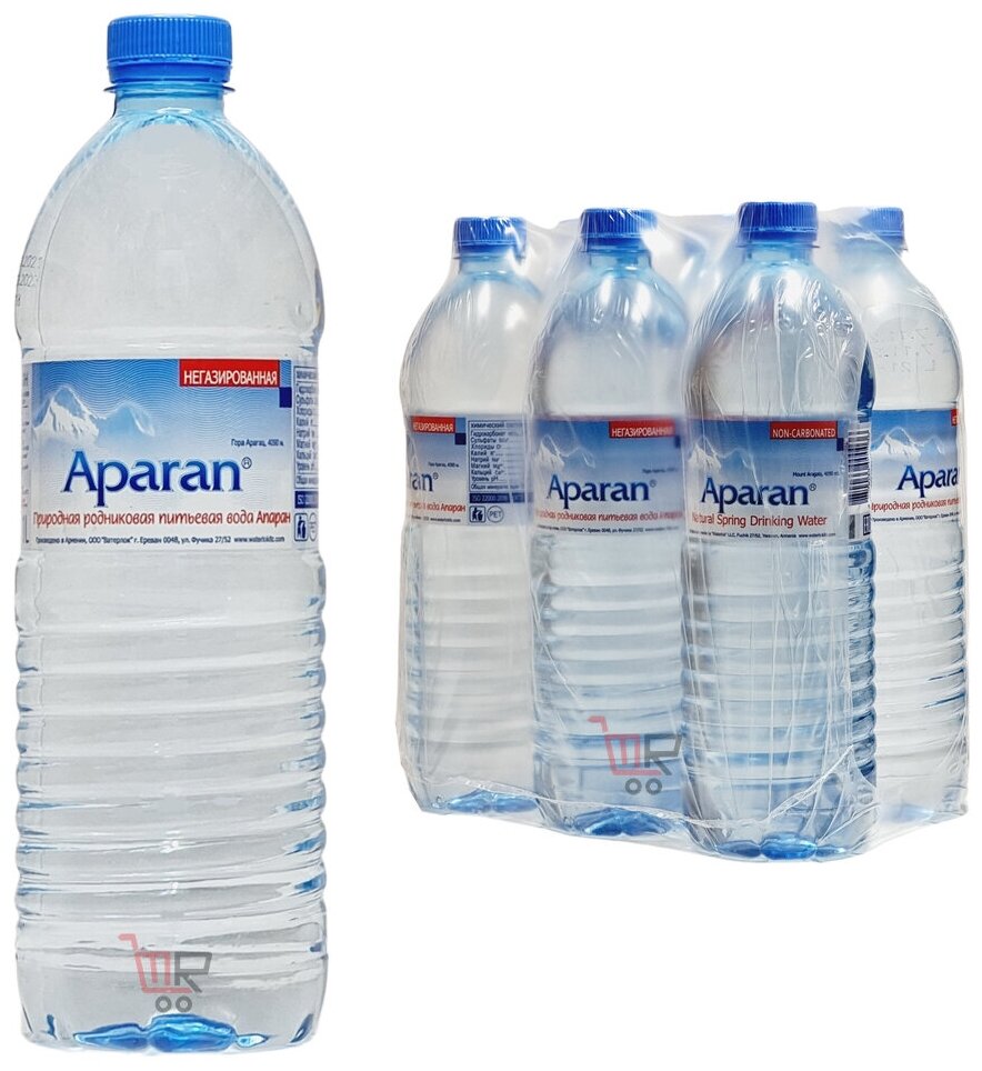Родниковая вода высшей категории "Апаран" негазированная 1,0л., 6шт. - фотография № 1